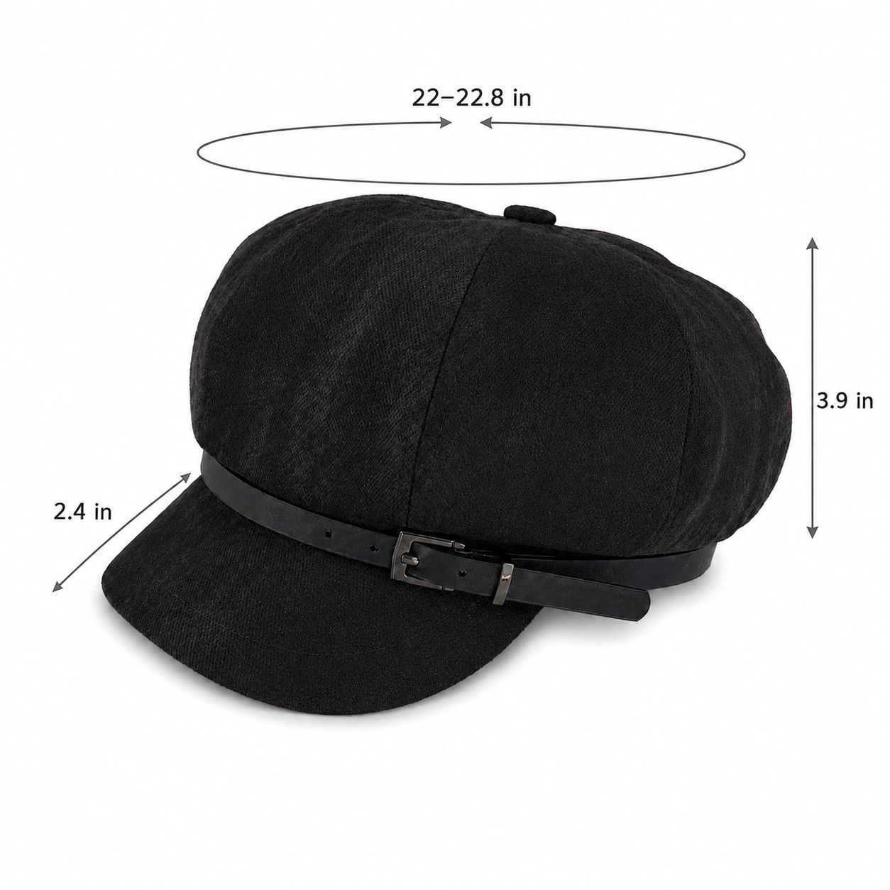 Faux Suede Newsboy Cap Vintage Baker Boy Hat With Buckle Band