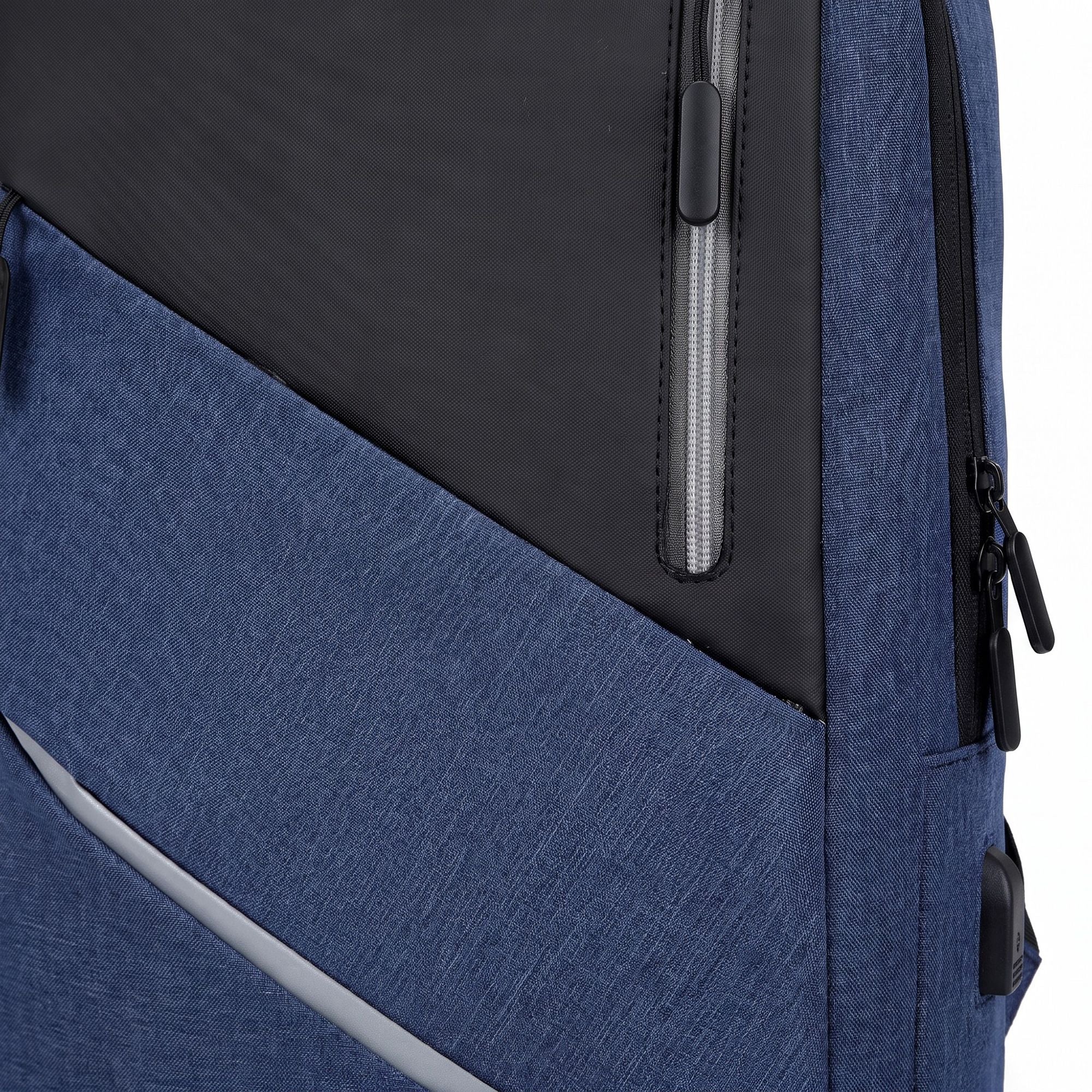 Laptop Backpack with Padded Compartment Reflective Trim USB Port and Multiple Storage Pockets