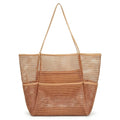 Mesh Beach Tote Bag with See Through Design and Shoulder Handles