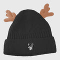 Anna-Kaci Women's Knit Beanie with Reindeer Antlers - Festive Winter Hat