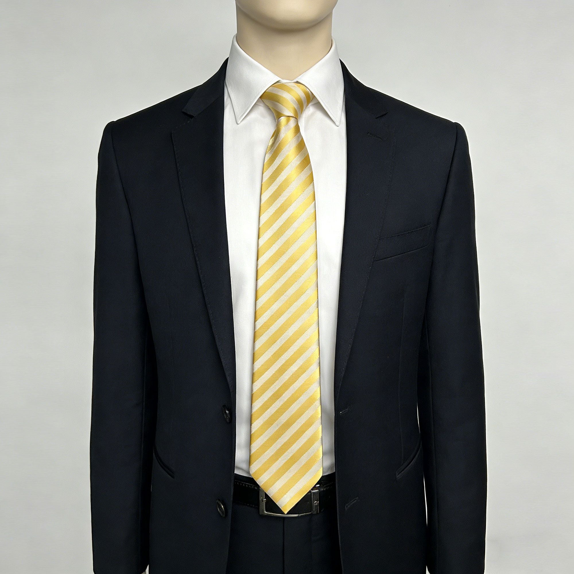 Anna-Kaci Men's Diagonal Stripe Polyester Tie - Formal Necktie for Business, Weddings & Stylish Daily Wear