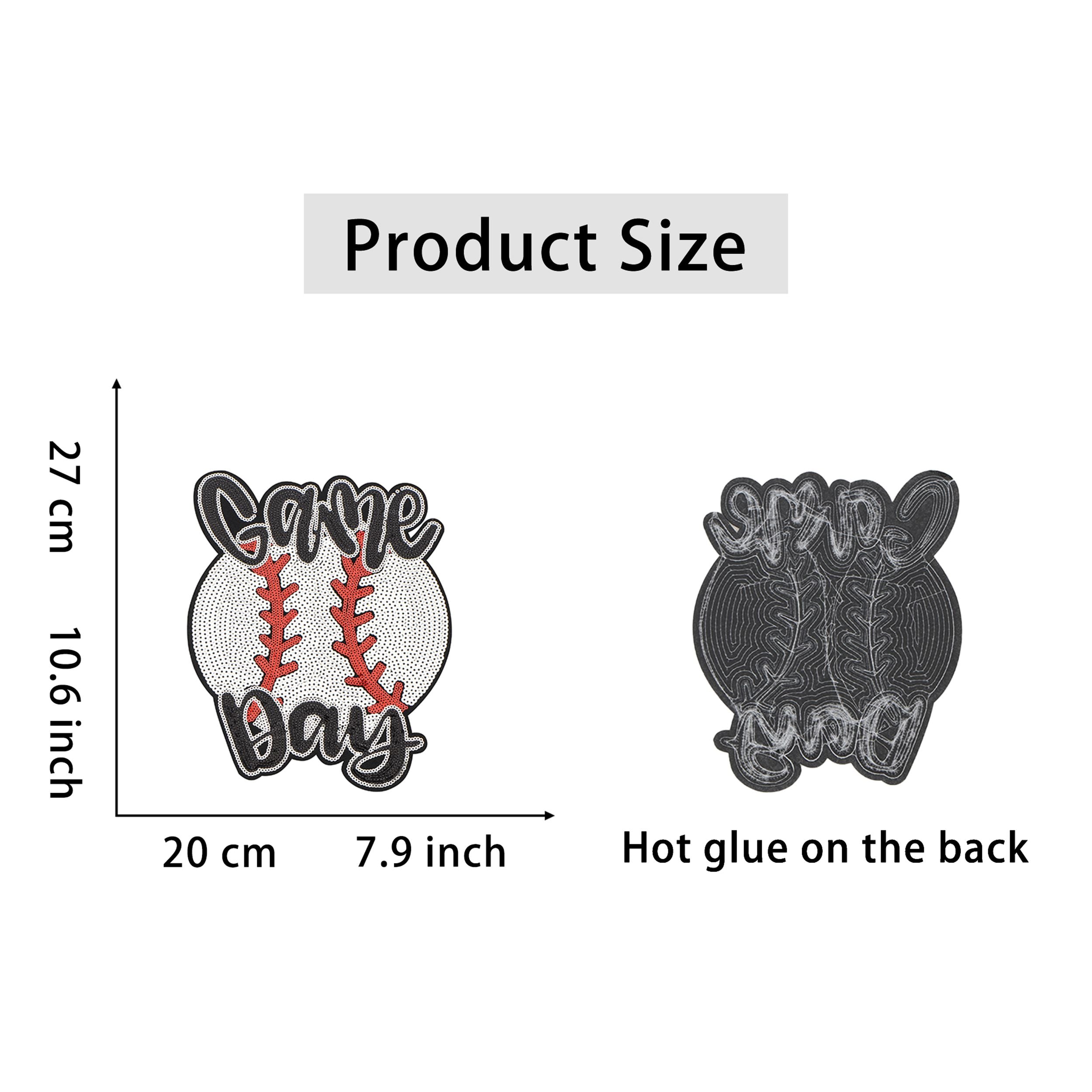 Baseball Mama Sequin Iron On Patches Game Day Applique Large Patch Accessory Clothes Jacket Uniform Backpack DIY Decor