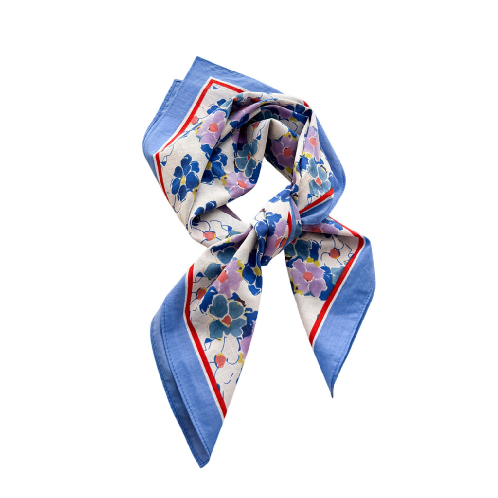 Floral Print Cotton Square Scarf Lightweight Soft Neck Hair Head Scarf Wrap 25.5¡Á25.5 Inches