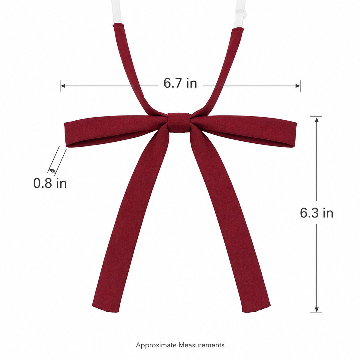 2 Pack Adjustable Pre Tied Long Ribbon Bow Ties for School Uniform Shirts