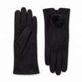 Pom Pom Detail Full Finger Gloves with Soft Textured Finish