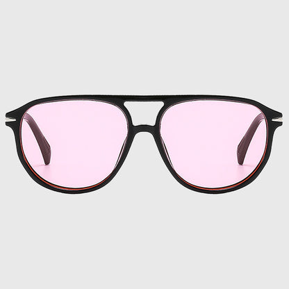 Anna-Kaci Women's Retro-Inspired Double-Bridge Square Sunglasses