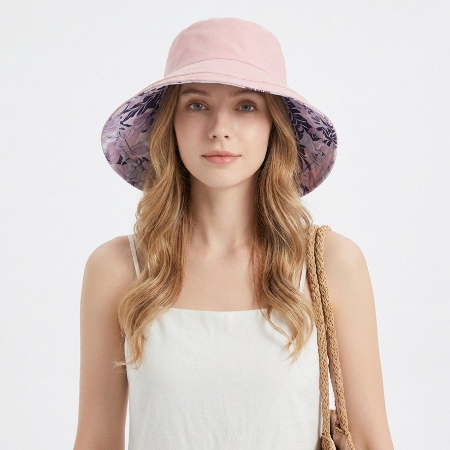 Anna-Kaci Women's Reversible Floral Bucket Hat Wide Brim Sun Hat UV Protection Beach Travel Cap