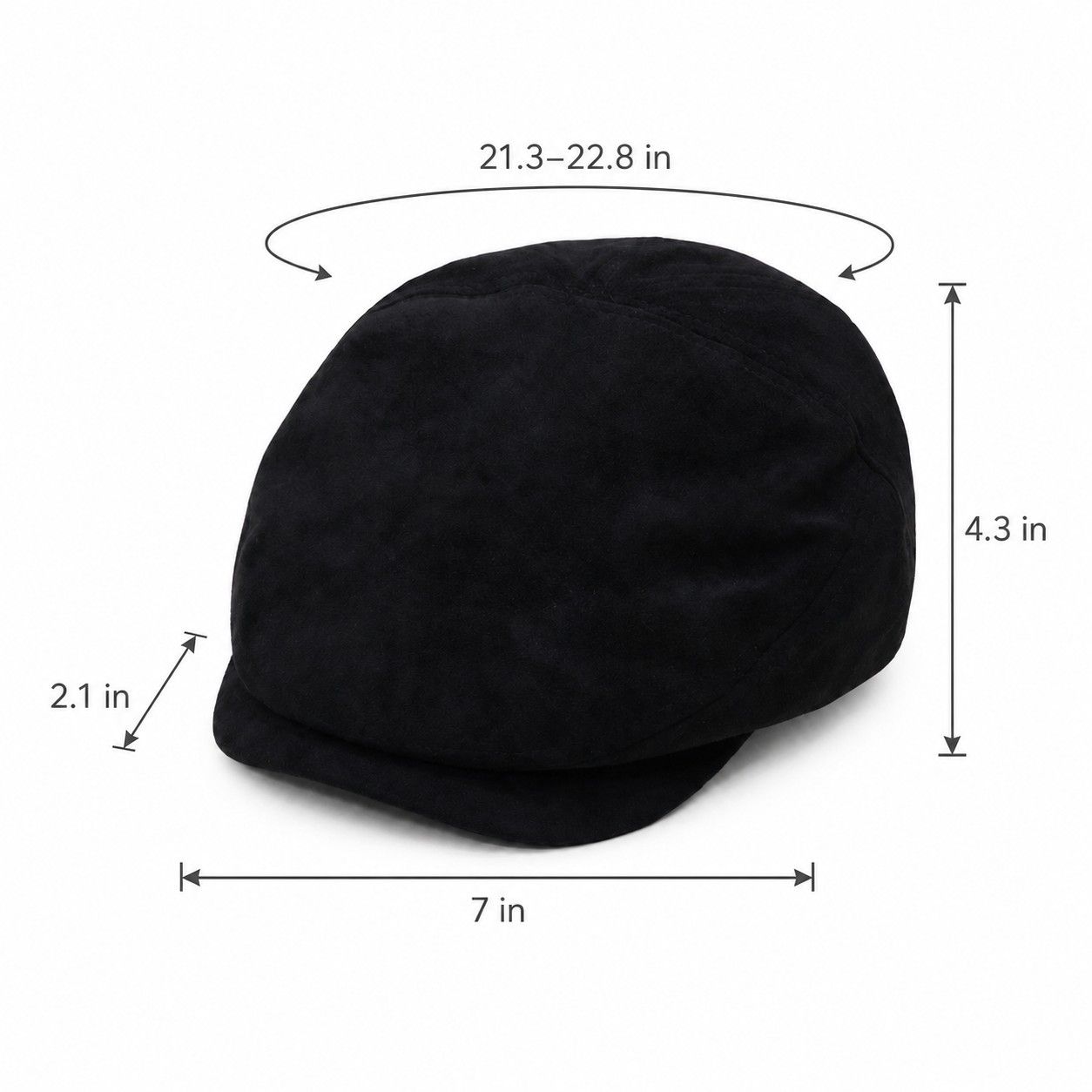 Faux Suede Newsboy Cap Short Brim Vintage Baker Boy Hat