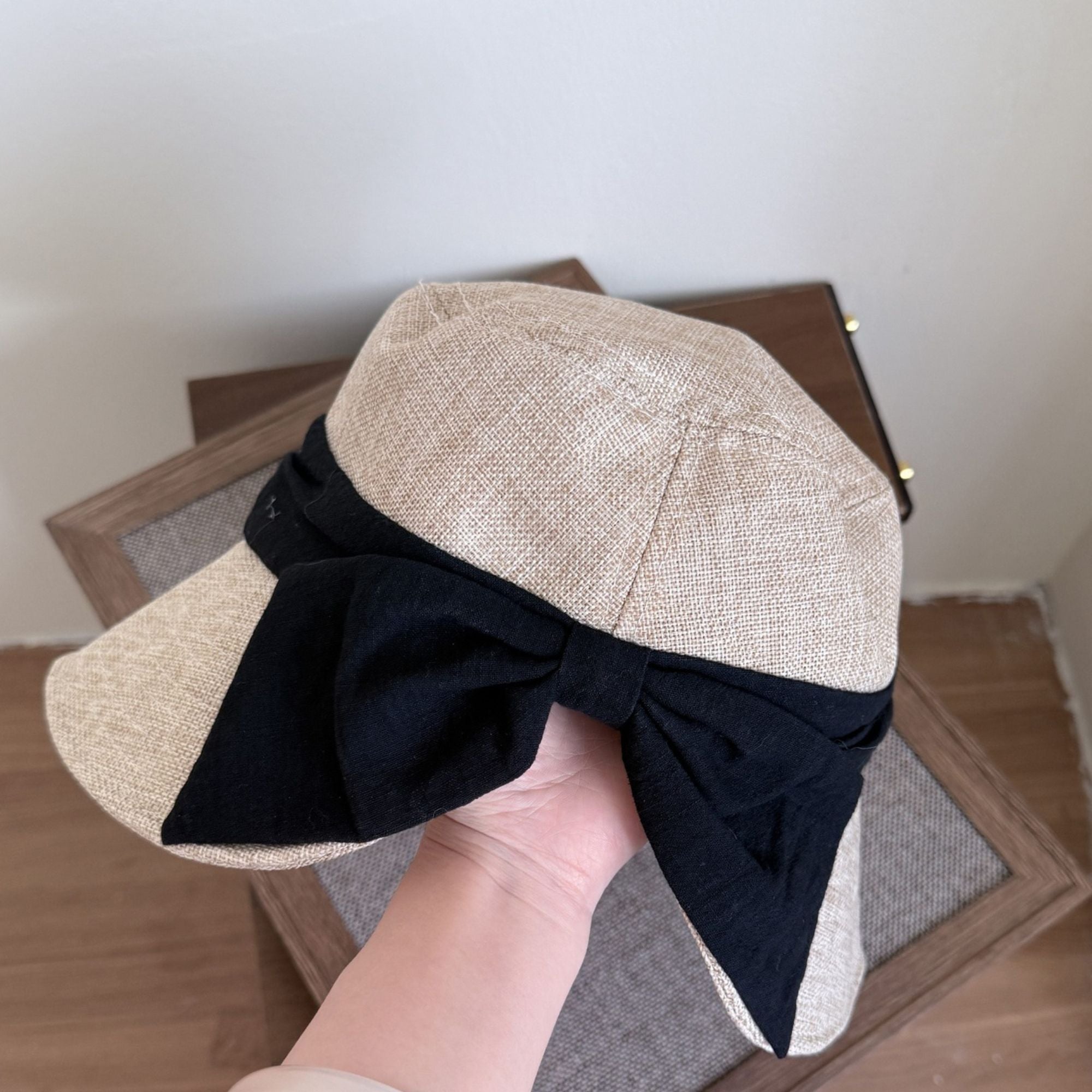 Wide Brim Sun Hat with Bow Accent