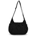 White shoulder bag with pockets, multiple pockets and adjustable strap