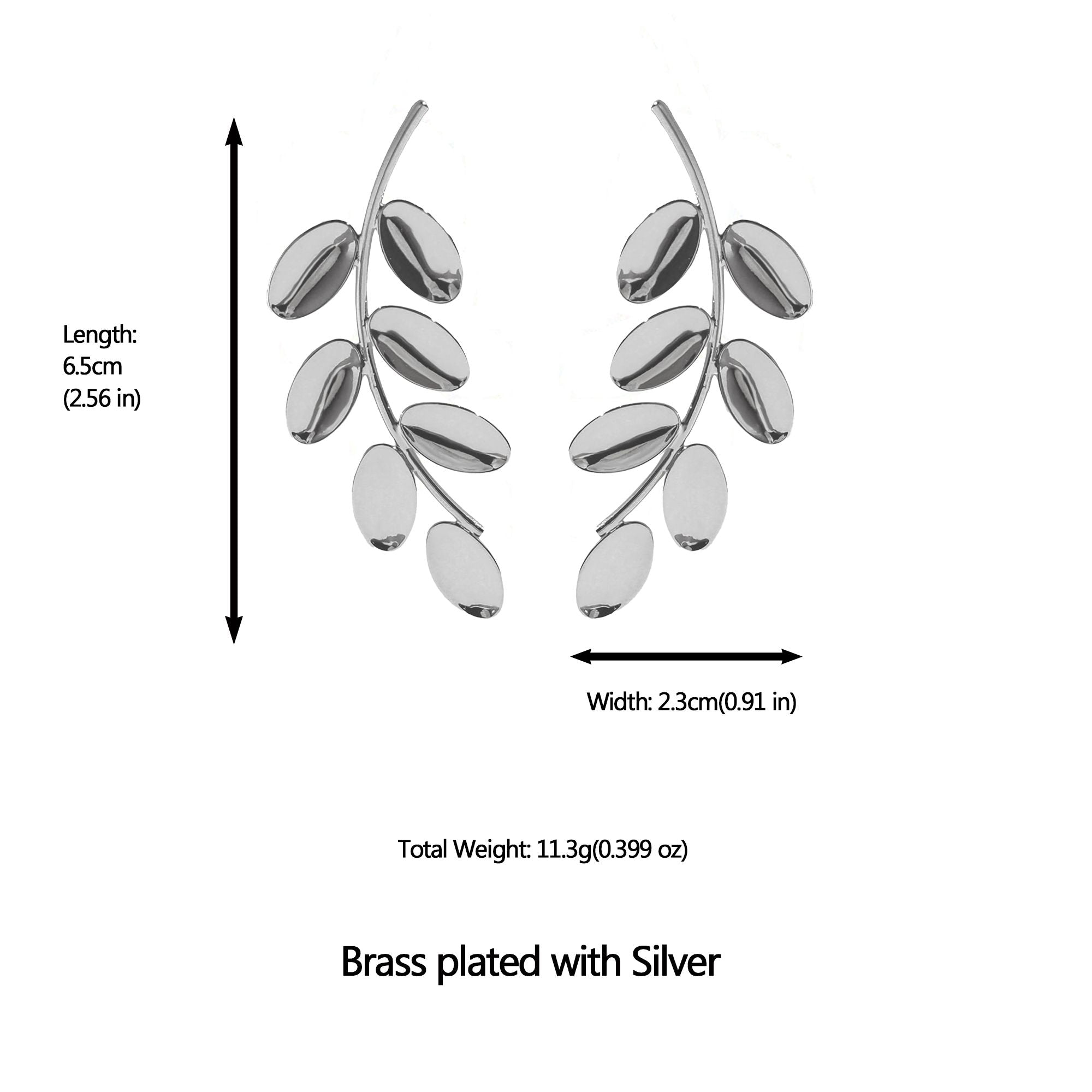 Women's Leaf Branch Drop Earrings
