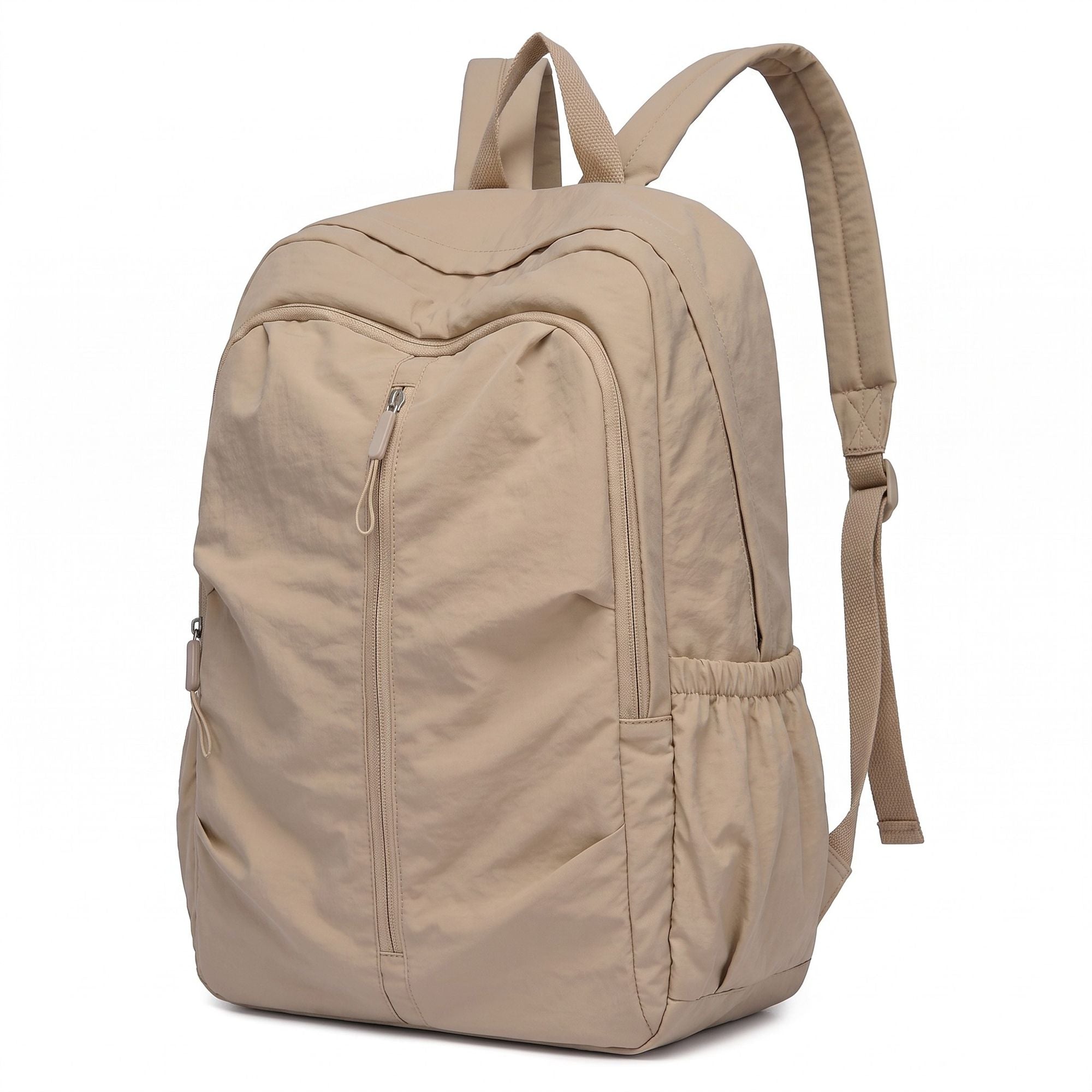 Lightweight Travel Backpack with Large Front Zip Compartment Side Pockets and Padded Shoulder Straps