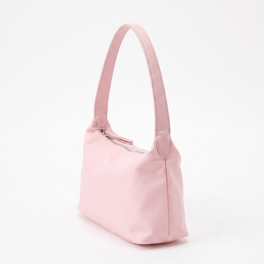 Minimalist Shoulder Bag with Top Zipper and Slim Rectangular Silhouette 8.3x4.7x2in