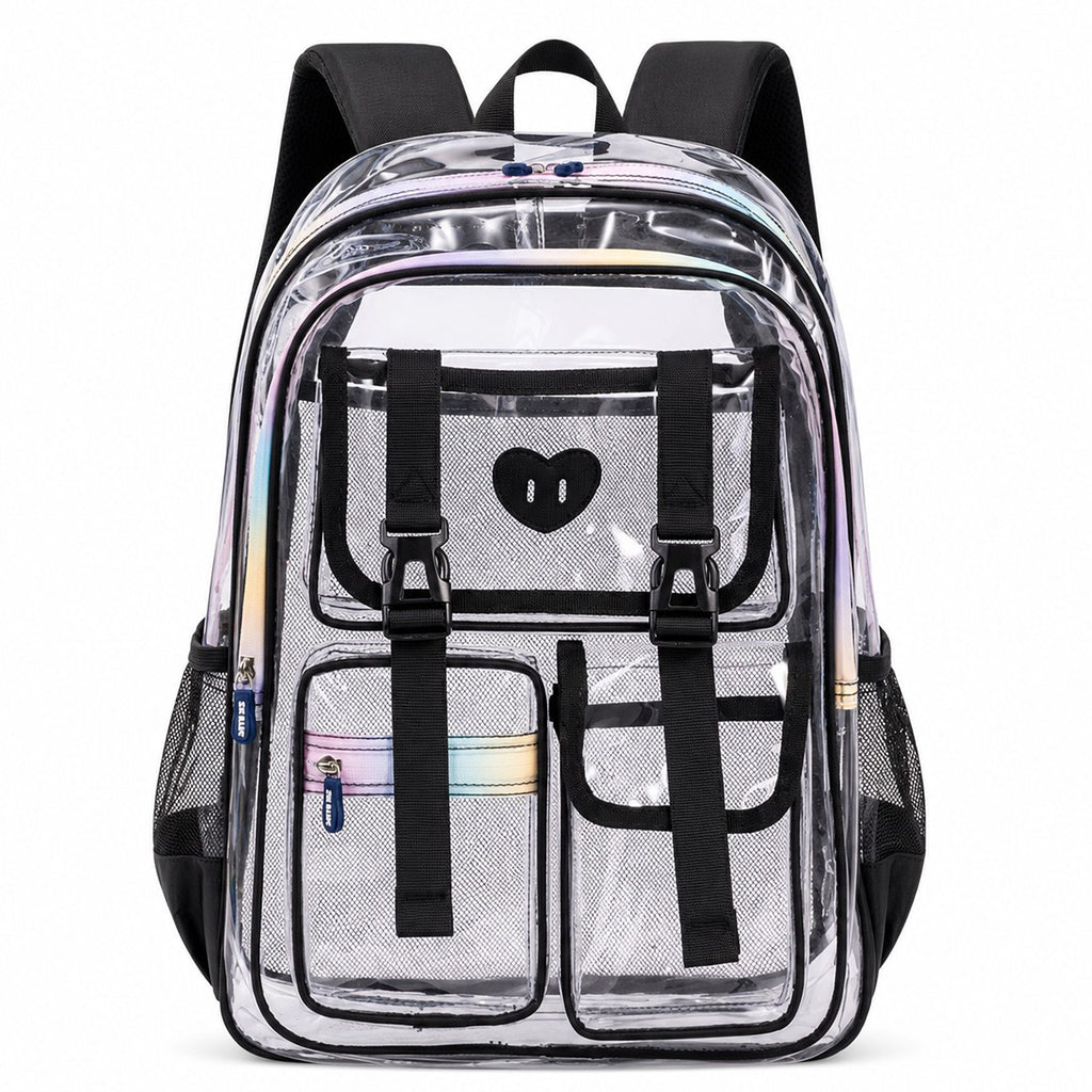 Clear Backpack with Multiple Pockets and Padded Straps