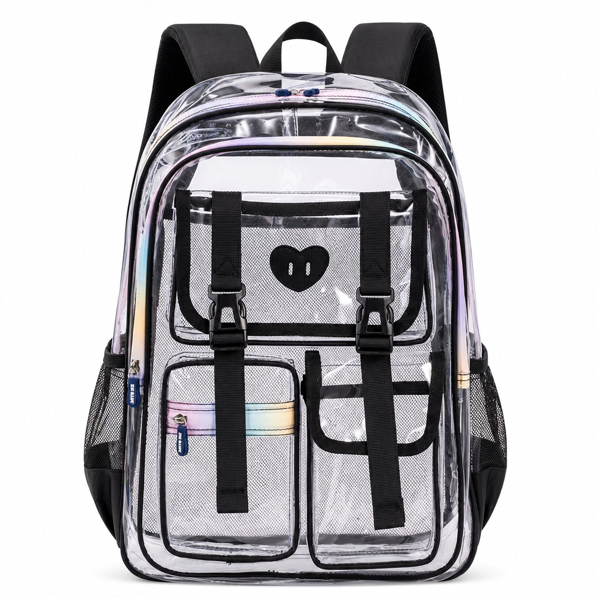 Clear Backpack with Multiple Pockets and Padded Straps