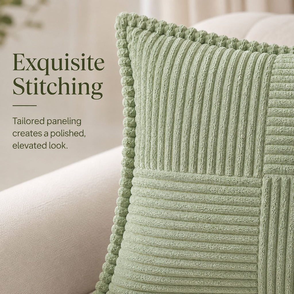 Soft Corduroy Decorative Throw Pillow Cover Geometric Accent Cushion Cover for Sofa Bed
