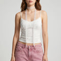 Sheer Embroidered Skinny Scarf with Vine Detail and Long Neck Tie Design