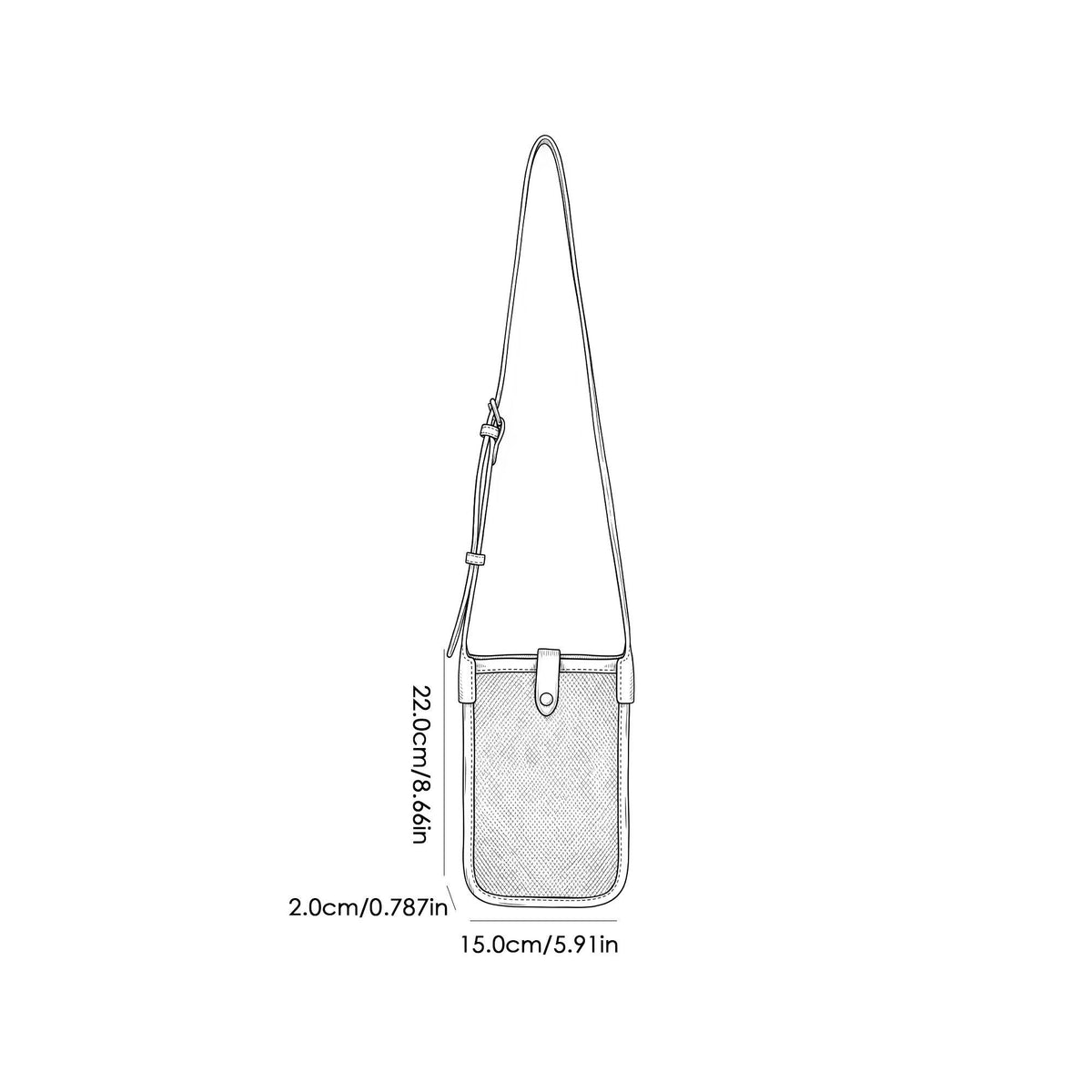 Mini Crossbody Phone Bag with Adjustable Strap and Snap Closure