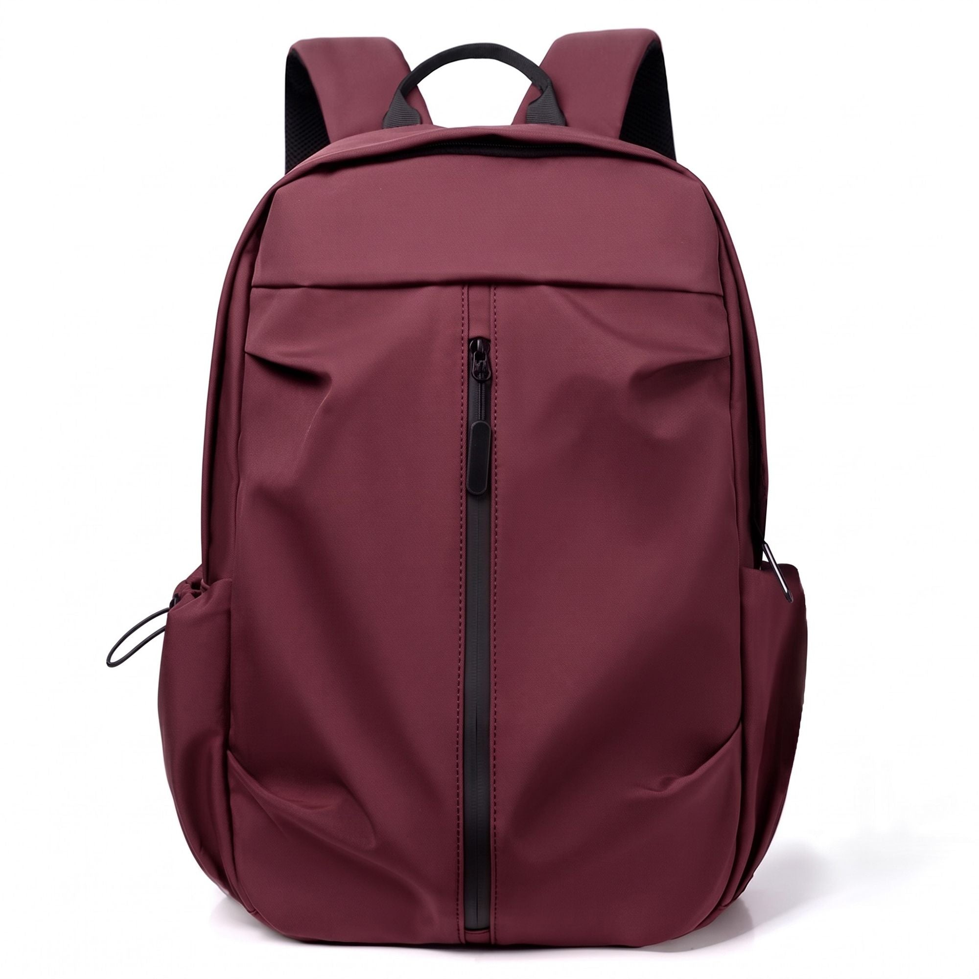 Lightweight Laptop Backpack with Vertical Front Zip Pocket Side Pockets and Adjustable Padded Straps
