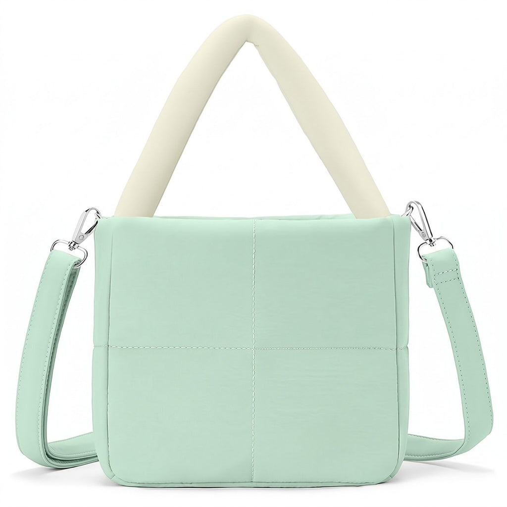 Padded Tote Bag with Top Handles and Detachable Adjustable Crossbody Strap 8.5x8x3.5in