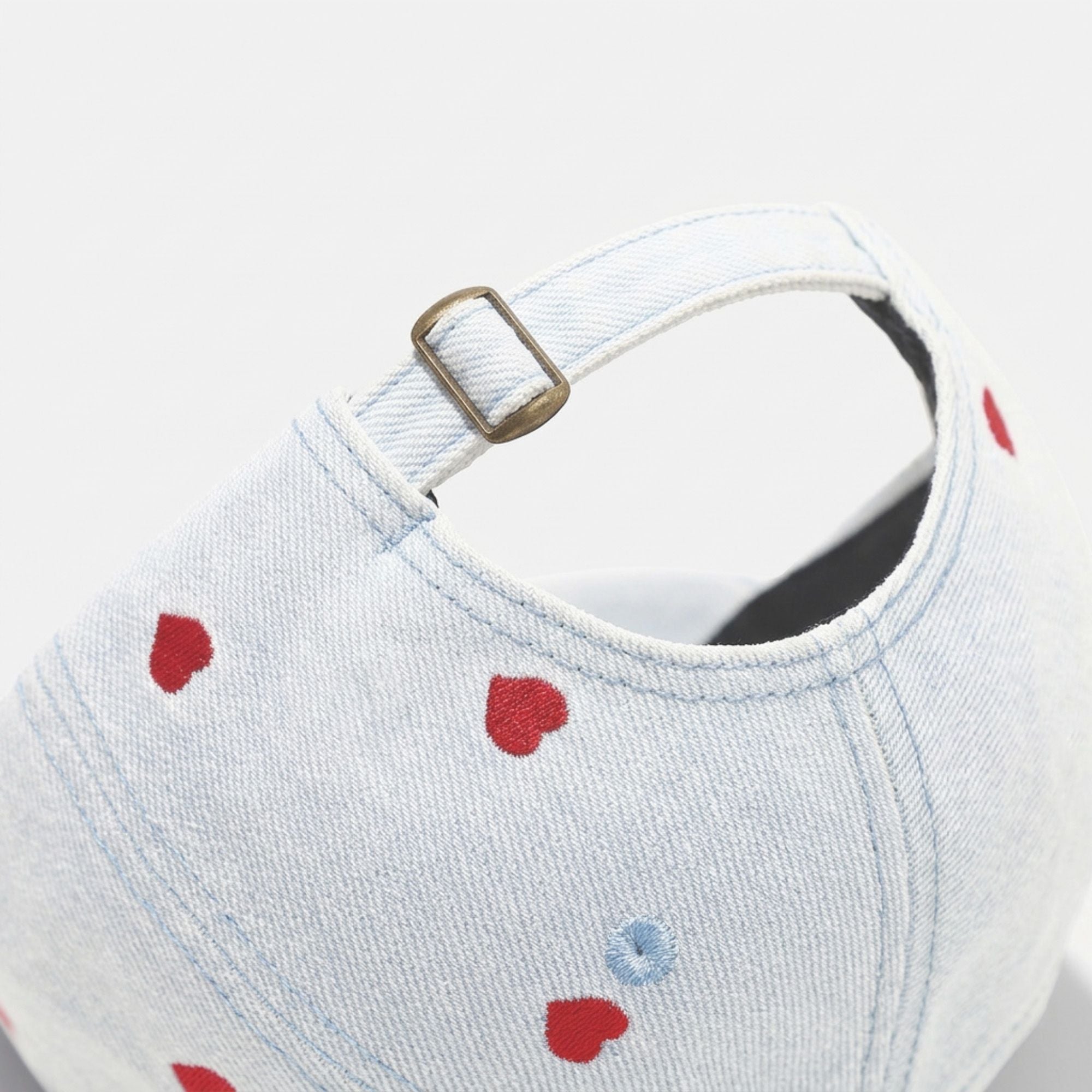 Denim Baseball Cap Heart Embroidered Adjustable Dad Hat