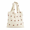 Ditsy Floral Embroidered Shoulder Tote Bag Soft Lightweight Slouchy Everyday Carryall85
