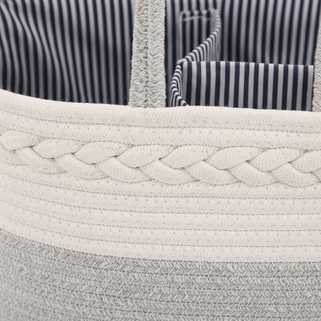 Woven Rope Storage Basket Organizer Bin Soft Cotton Basket for Nursery Shelves Closet Organization