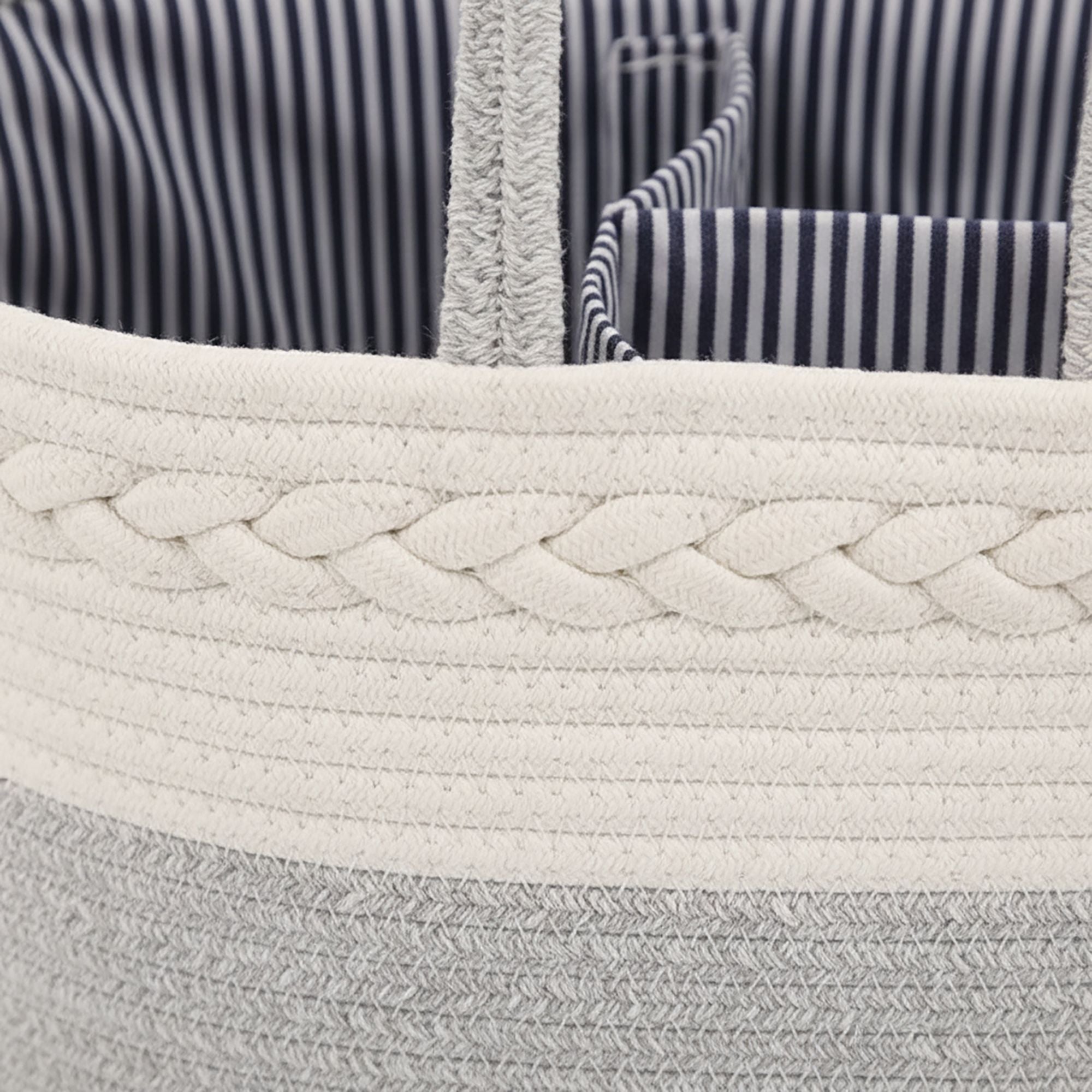 Woven Rope Storage Basket Organizer Bin Soft Cotton Basket for Nursery Shelves Closet Organization