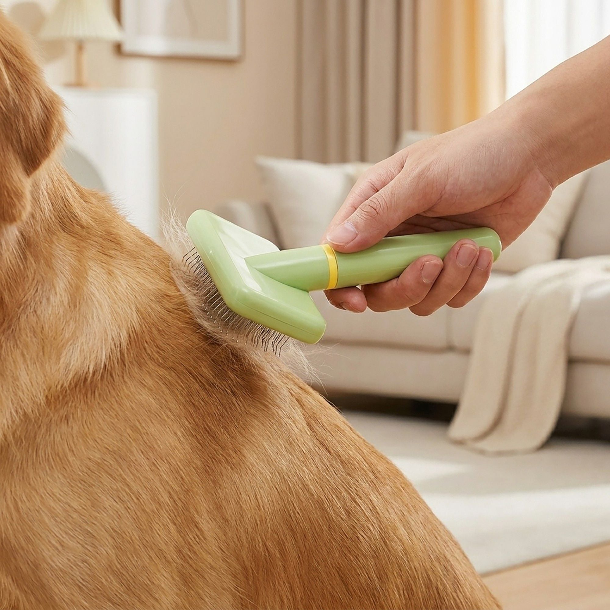 Pet Slicker Brush for Dogs and Cats with Comfortable Handle and Fine Bristles Grooming Tool