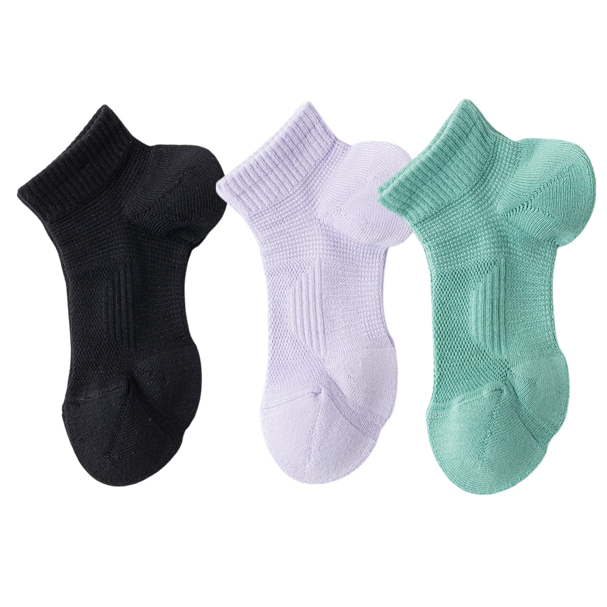 Anna-Kaci 3 Pairs Women's Ankle Athletic Socks Soft Cotton Cushioned Breathable Design with Ribbed Cuffs for Active Casual Wear