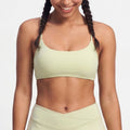 Padded Strappy Back Sports Bra Tank Top Scoop Neck Workout Yoga Crop Top