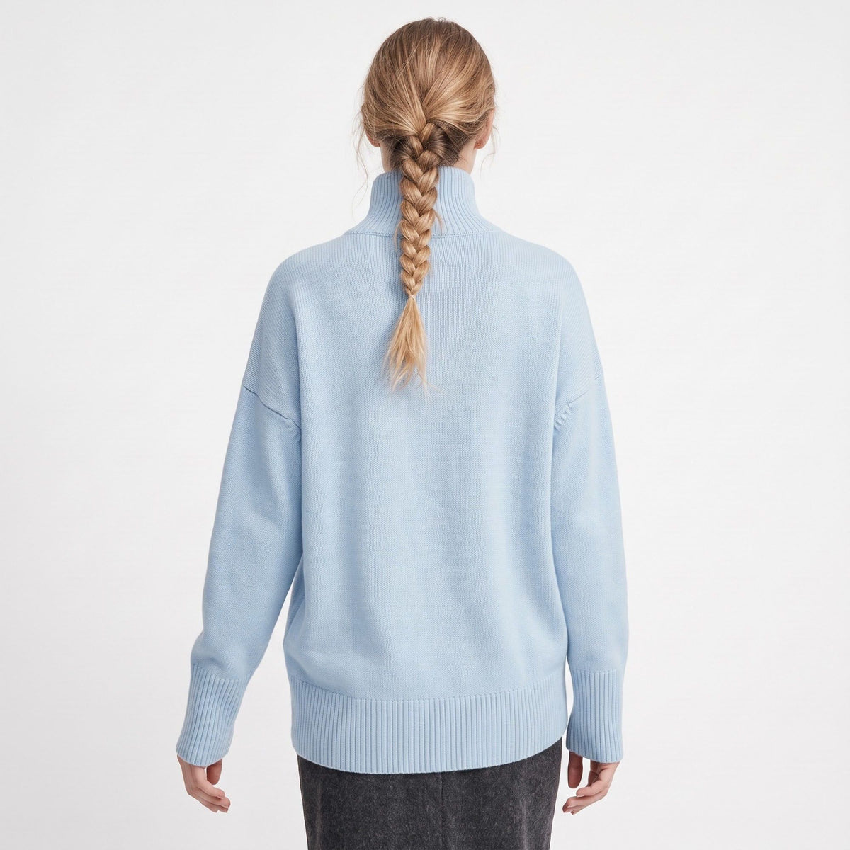 Relaxed Fit Turtleneck Pullover Sweater