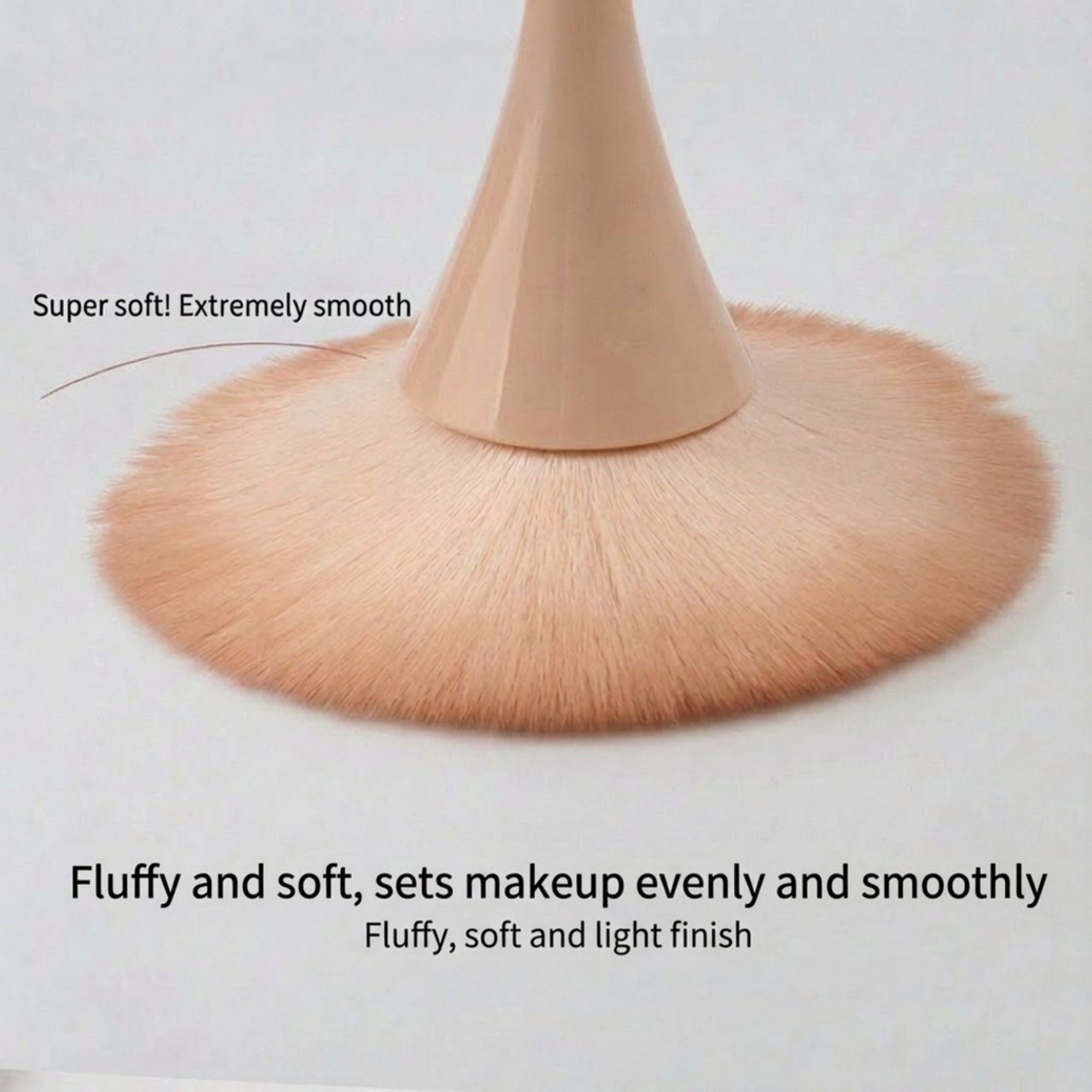 2 Piece Makeup Brush Set with Soft Synthetic Bristles for Powder Blush and Face Makeup Application