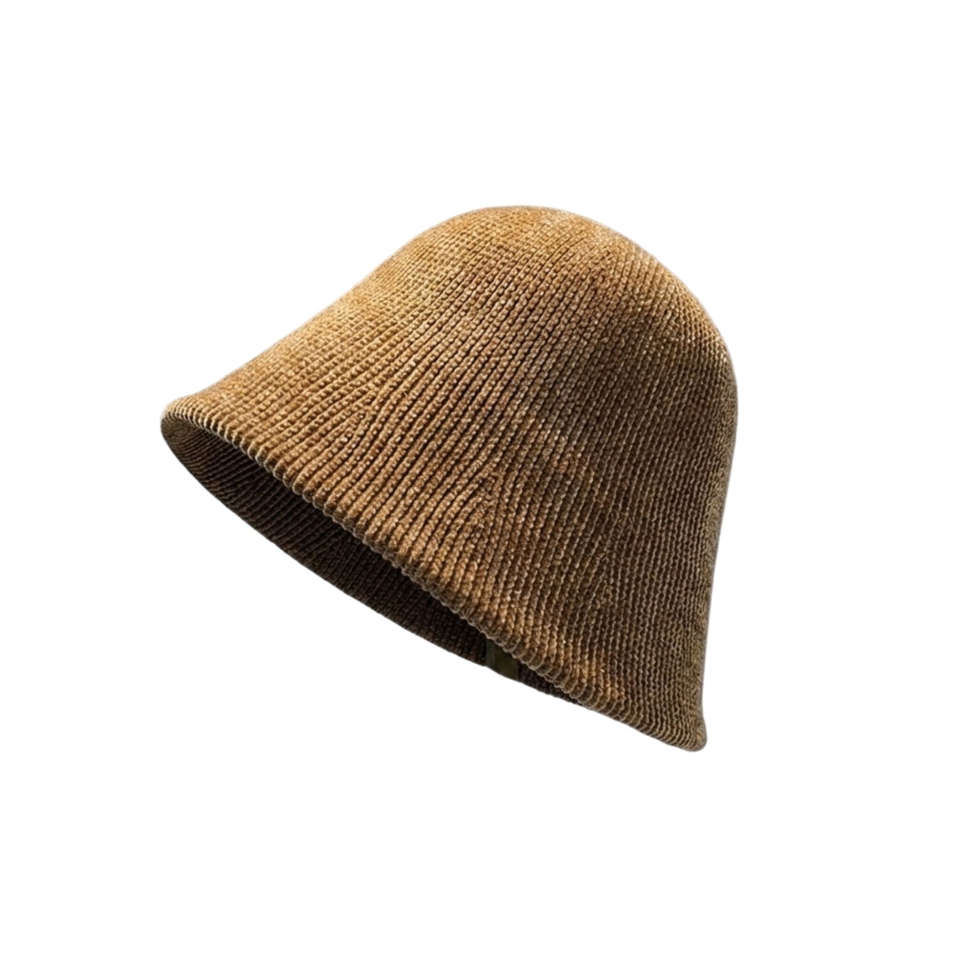 Gorro Cloche Tipo Pescador Tejido con Textura Borde Suave Informal