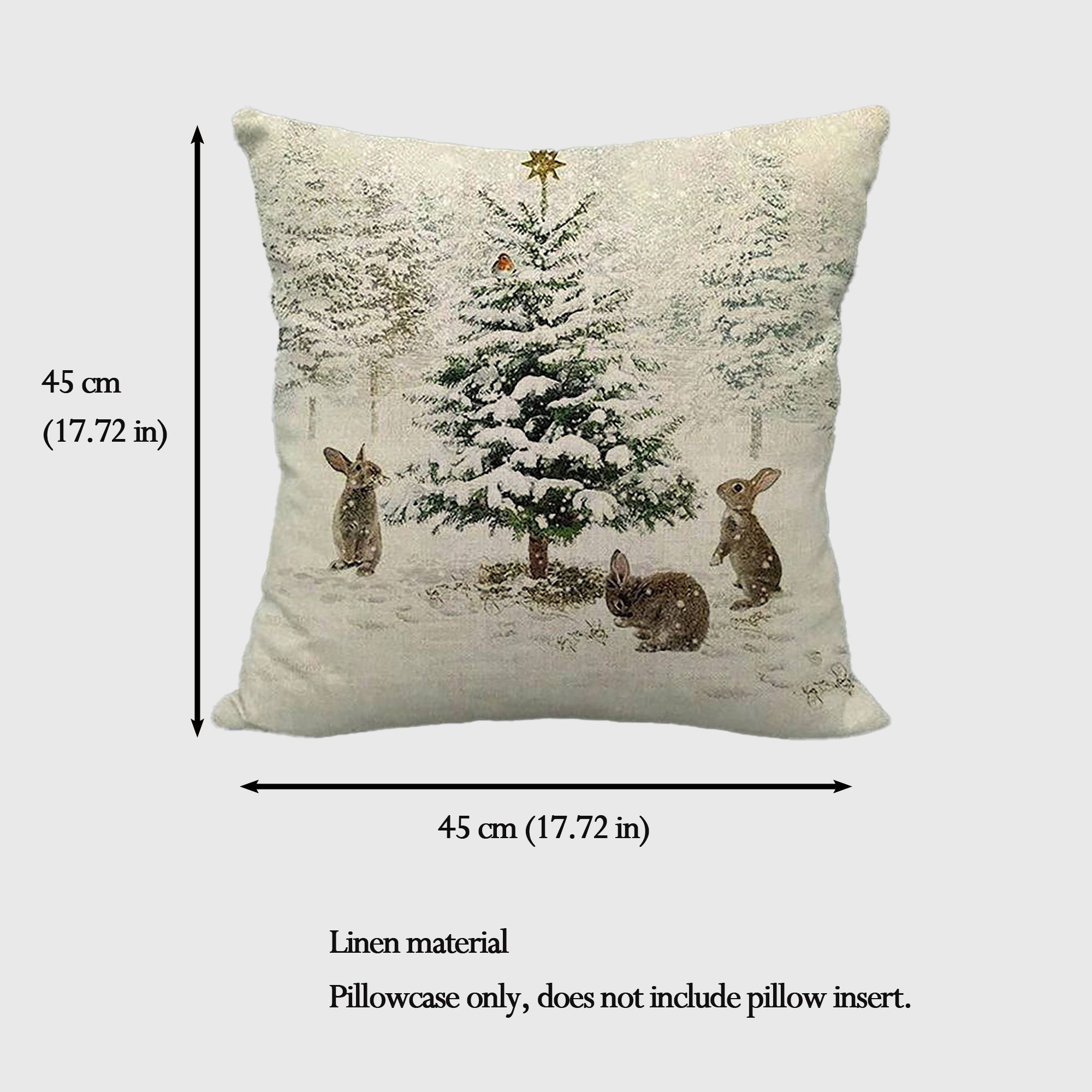 Anna-Kaci Vintage Winter Throw Comfortable Pillow Cover 18x18in
