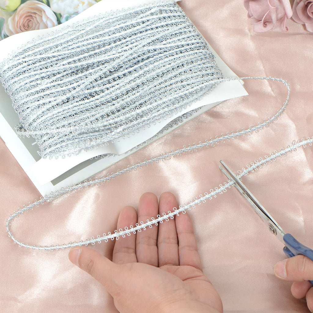 Gimp Braid Trim, 27 Yards Gold and Silver Metallic Edge Woven Trim, Curtain Slipcover Costume Decoration Sewing DIY Craft