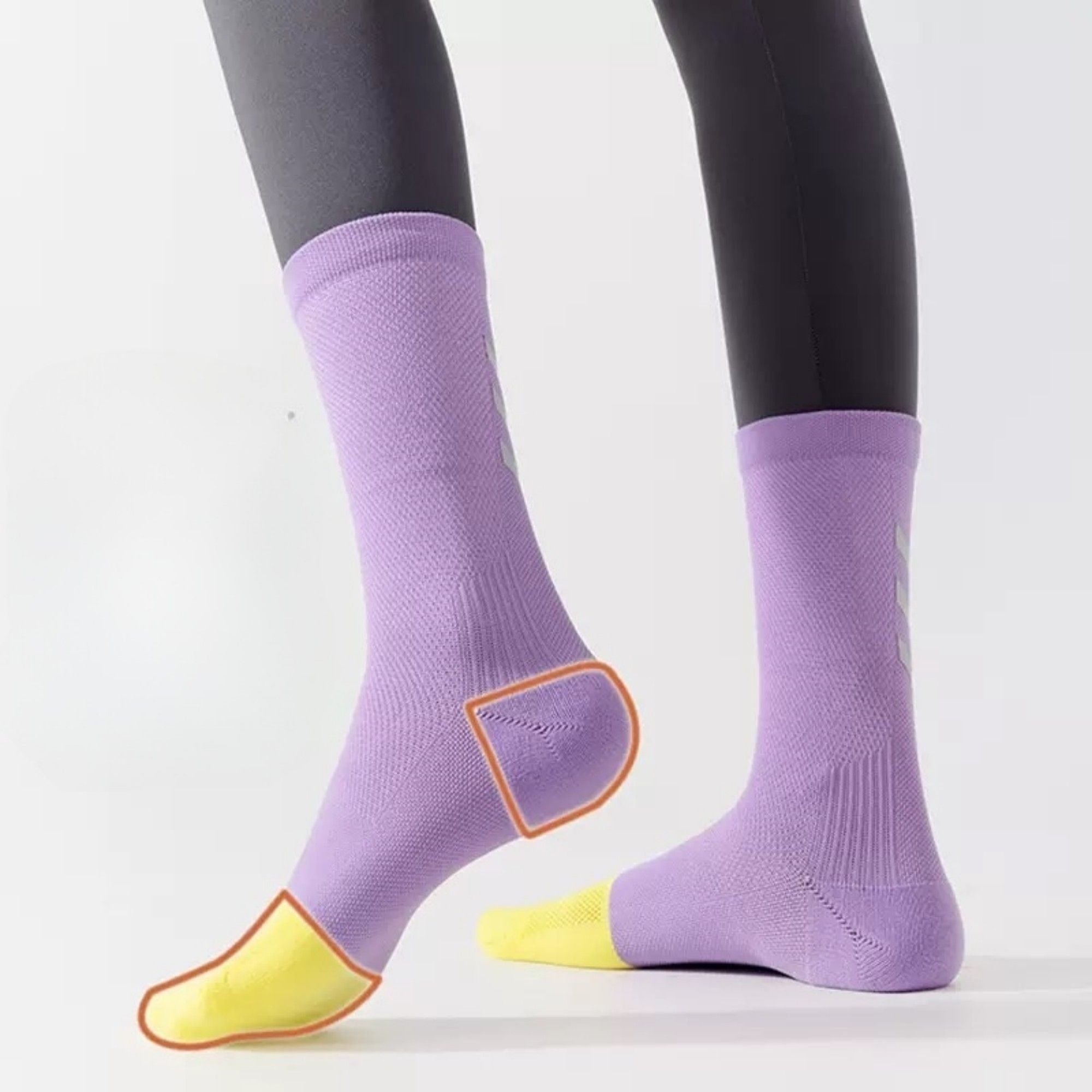 Anna-Kaci Women's Reflective Compression Sports Socks with Breathable Fabric and Night Visibility Design 2-Pack