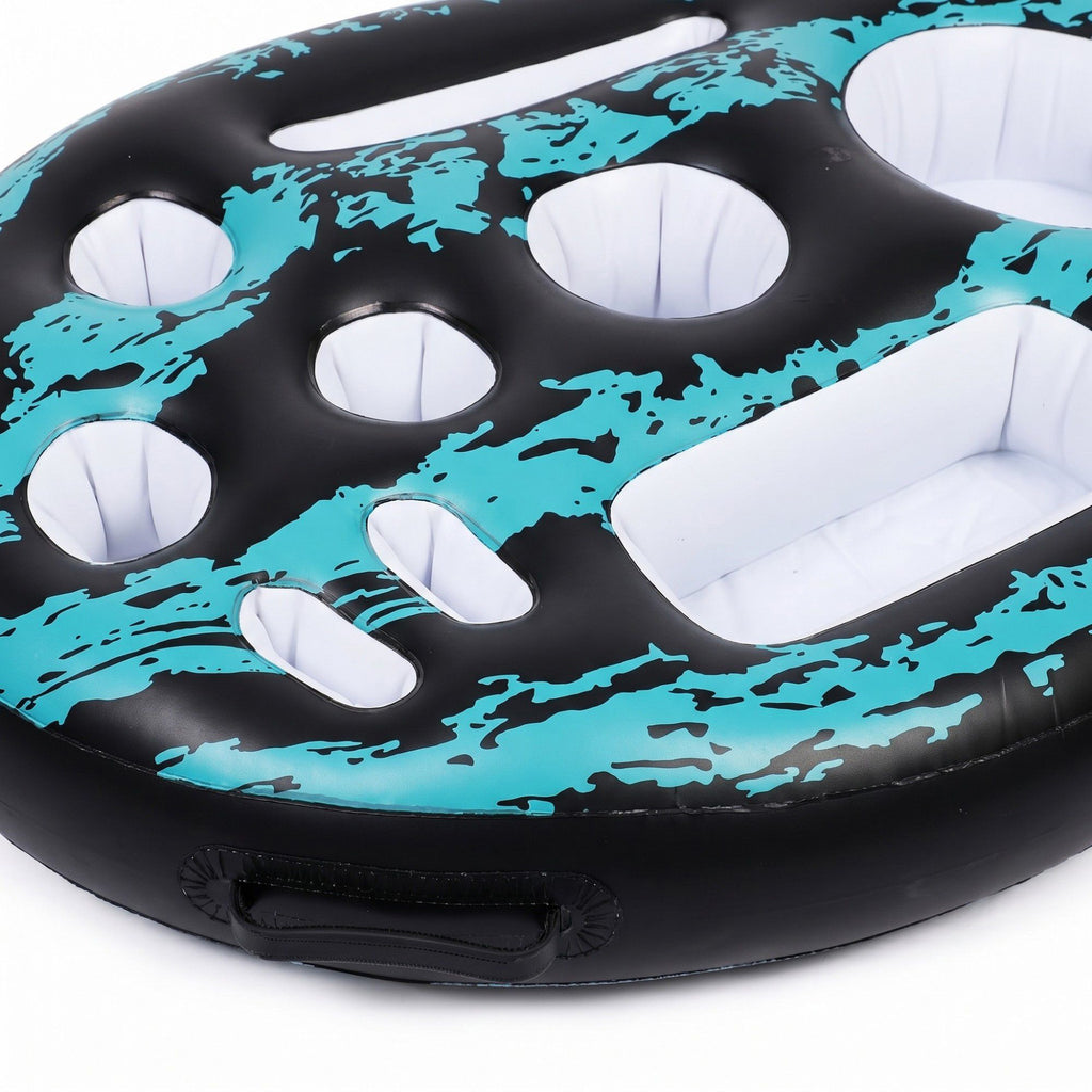 Inflatable Pool Serving Float with Cup Holders and Snack Trays
