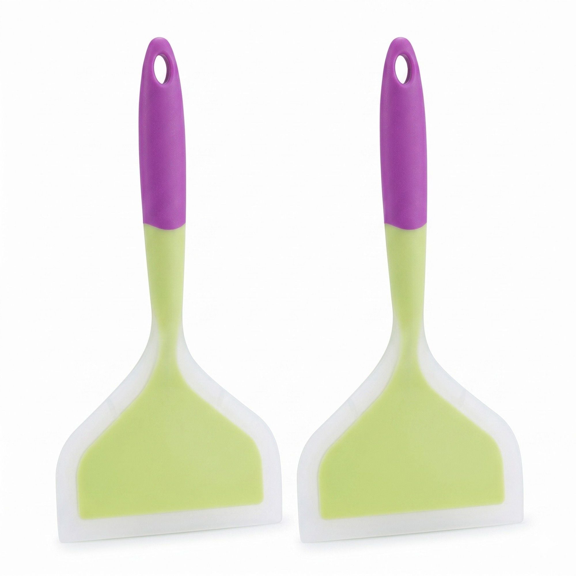 2-Piece Silicone Bench Scraper Set with Flexible Edge and Hanging Handles