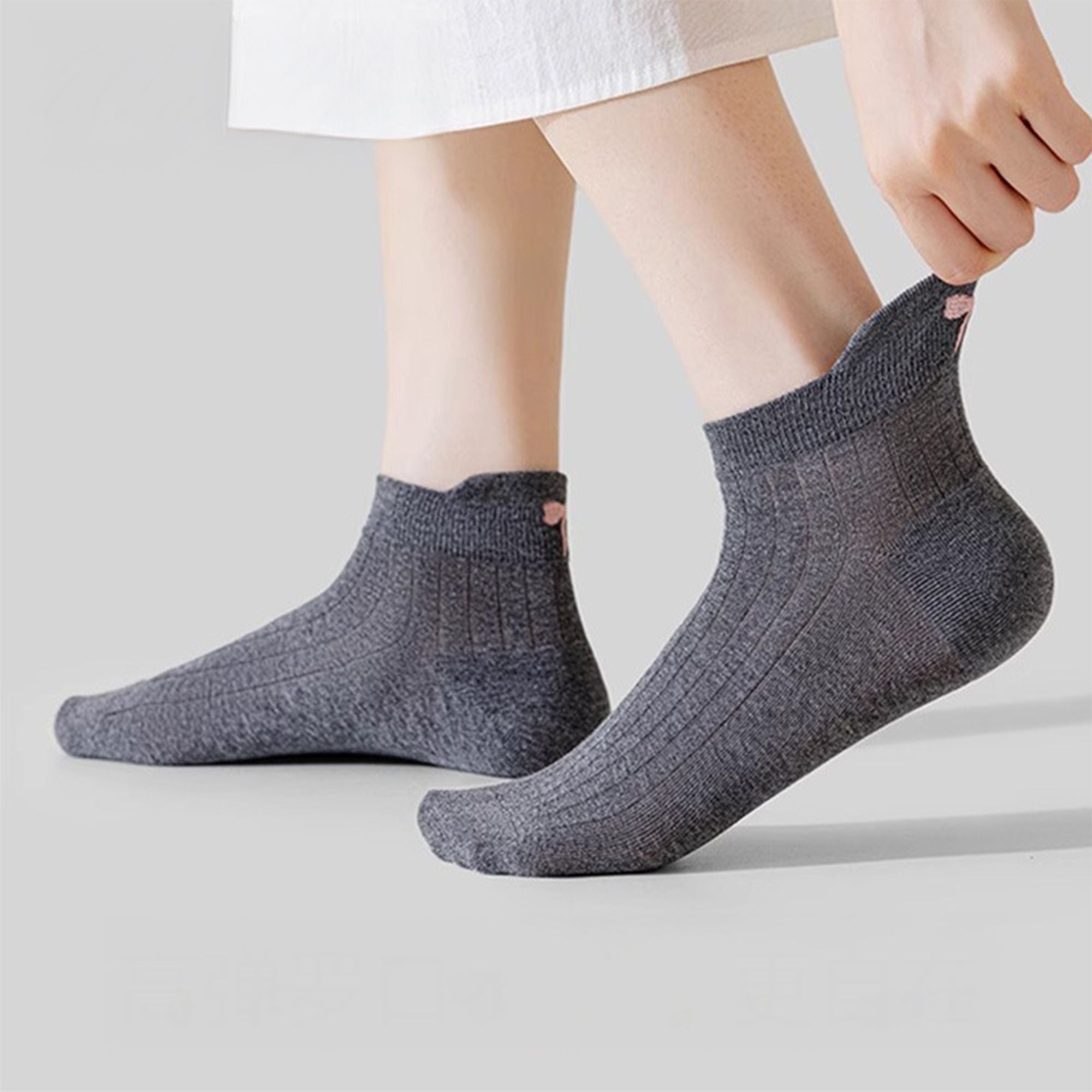 Anna-Kaci Women's 3-Pack Cotton Ankle Socks with Bow Knit Pattern Soft Breathable Low-Cut Design