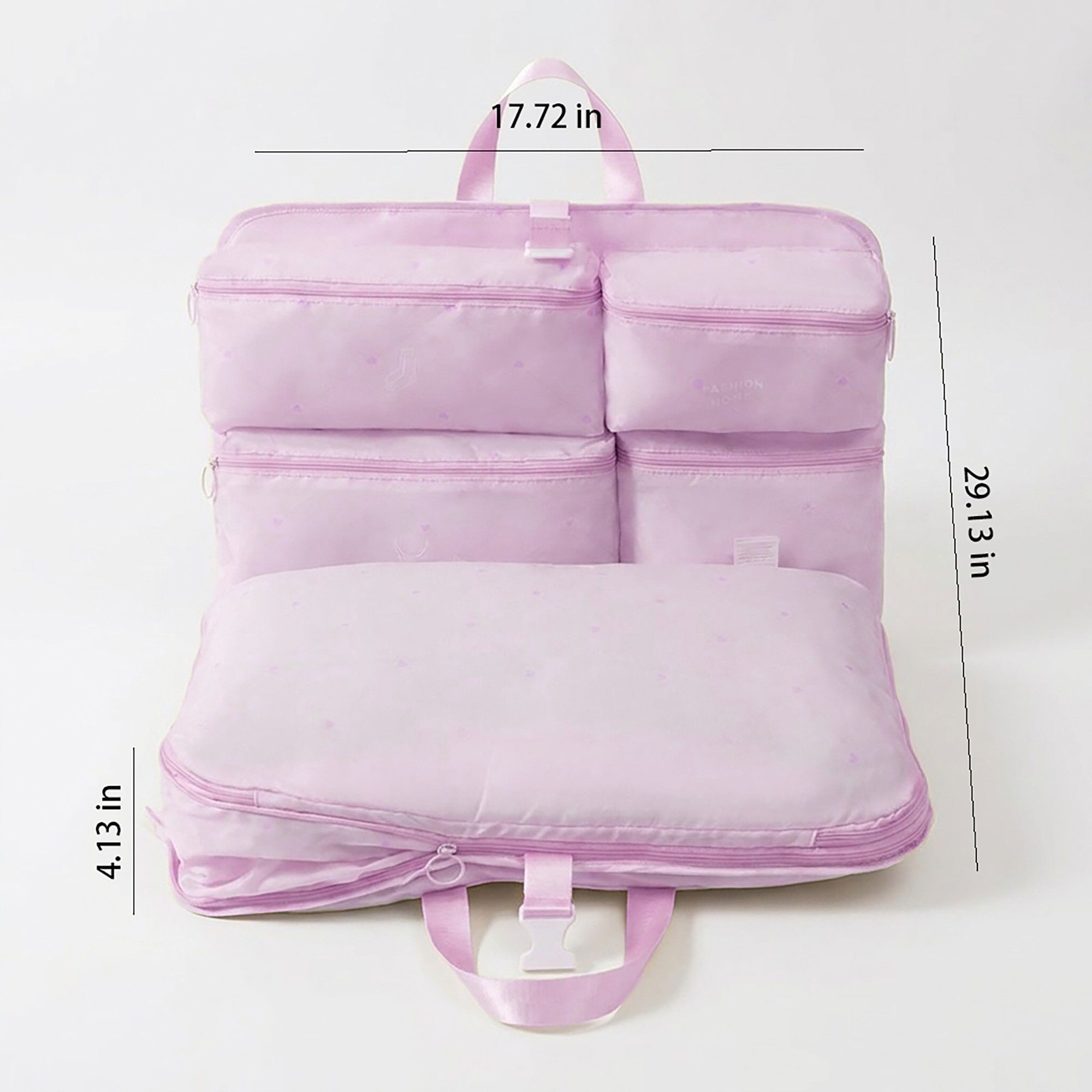 Travel Underwear Organizer Bag with Foldable Compartments and Zipper Pockets