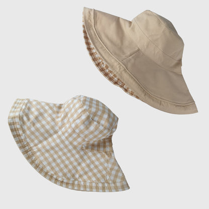 Anna-Kaci Women's Reversible Checkered Bucket Hat with Chin Strap