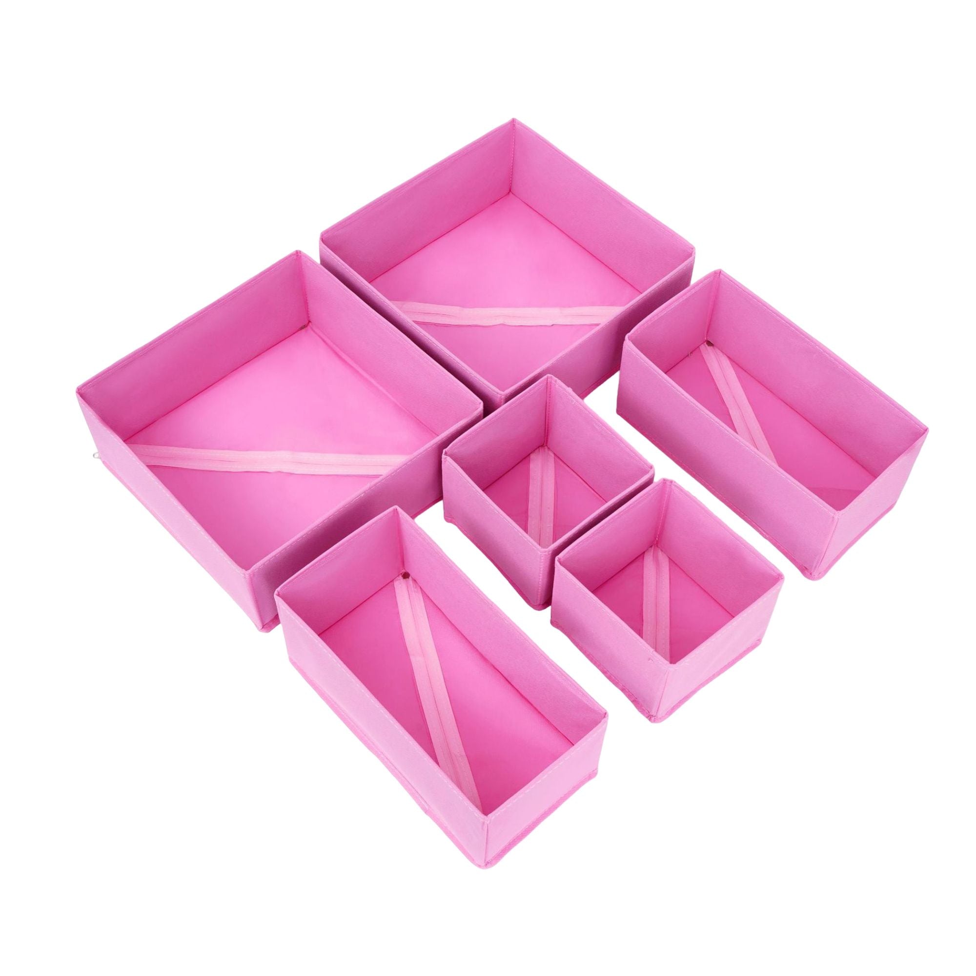 6 Piece Drawer Organizer Set Closet Storage Bins for Underwear Socks Foldable Storage Boxes