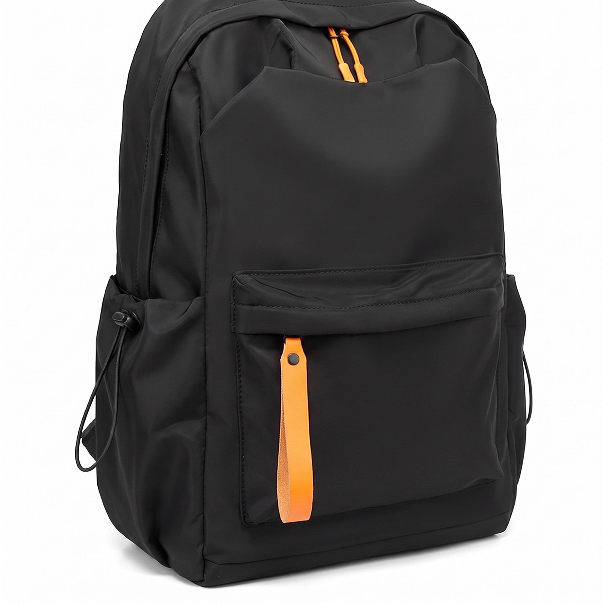 Everyday Backpack with Front Zip Pocket Side Pockets Adjustable Straps Top Hle
