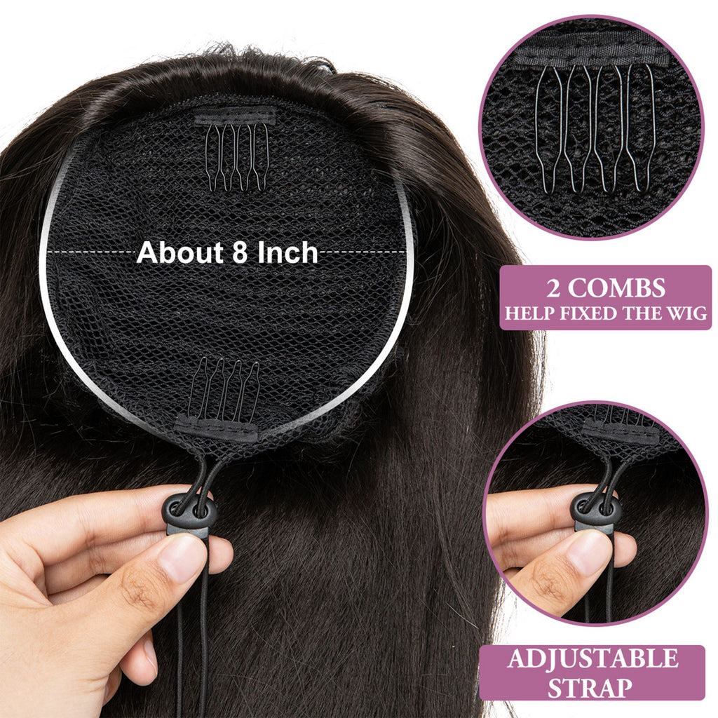 14 Inch Short Curly Drawstring Ponytail Extension High Hea Resistant Synthetic Fiber for Natural Looking Curls