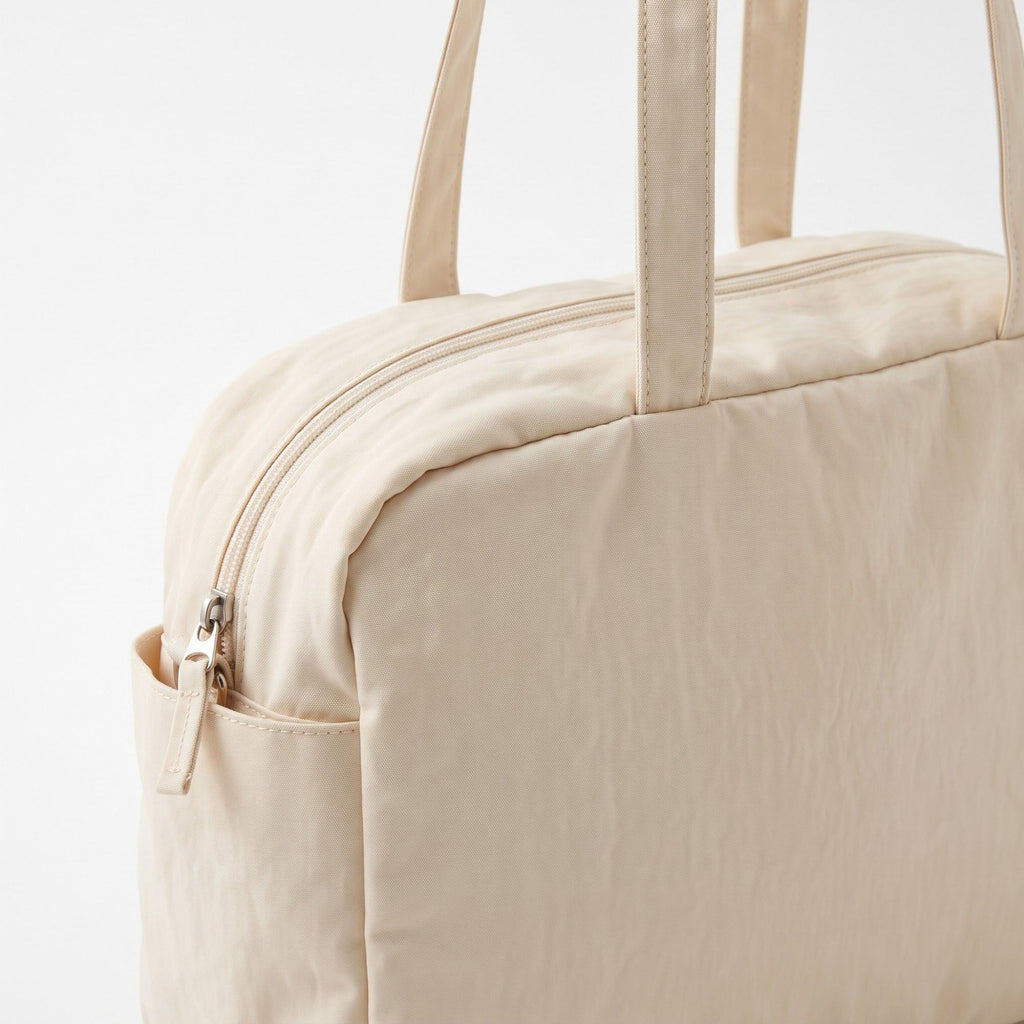 Lightweight Shoulder Tote Bag with Top Zipper and Exterior Side Pockets 12x8x3.5in