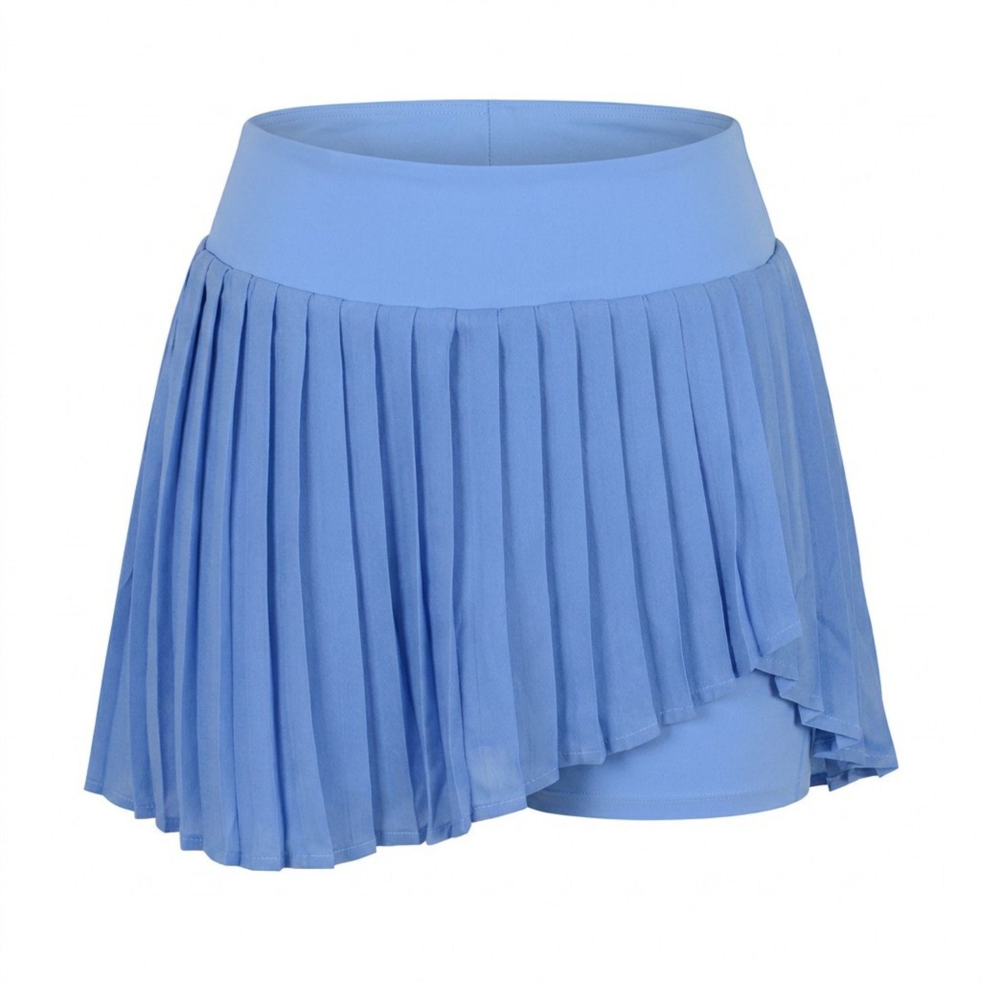 Anna-Kaci Active Womens High Waist Pleated Athletic Skort with Sheer Overlay Wide Waistband and Built In Shorts