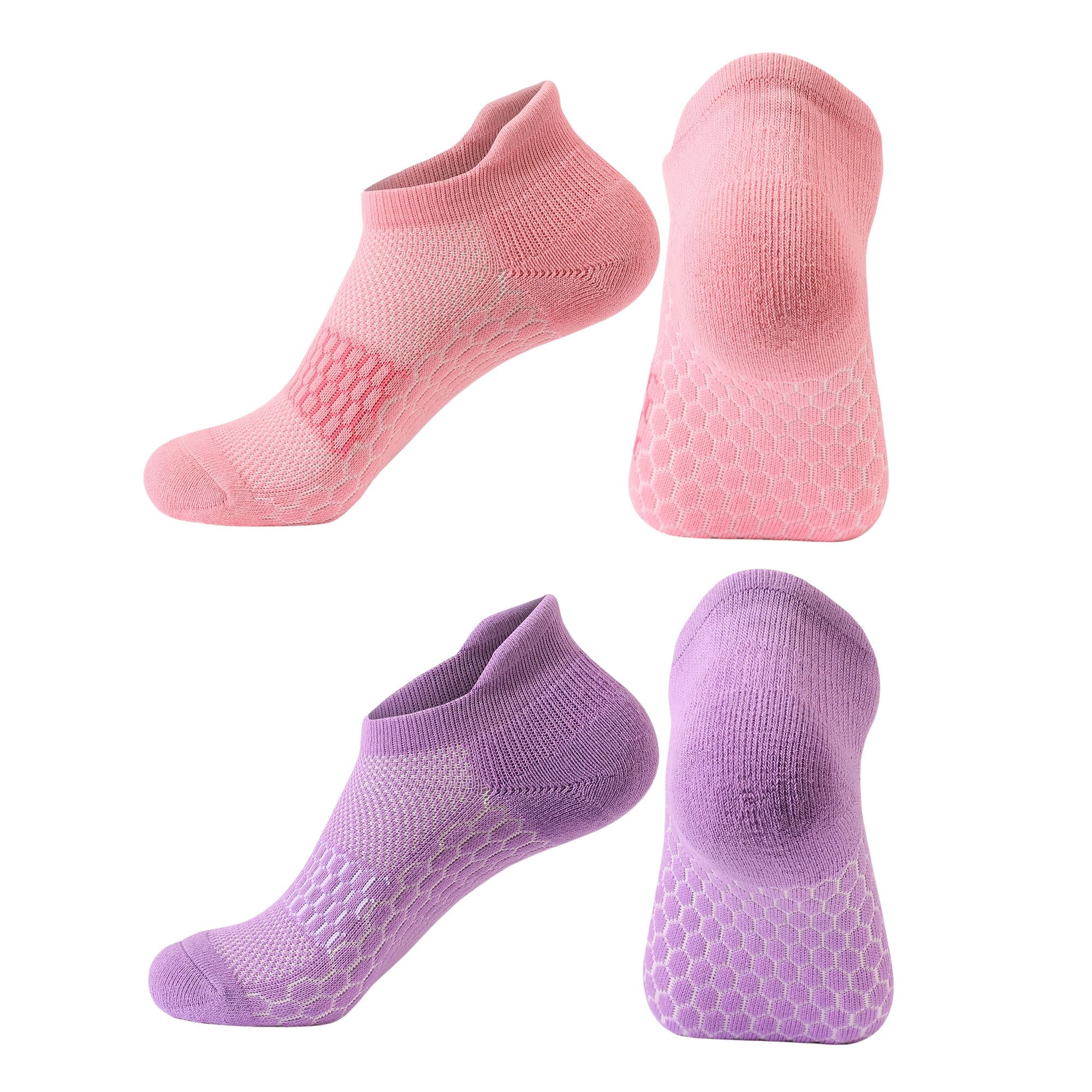Anna-Kaci Women's 2-Pair Set Low-Cut Athletic Socks with Honeycomb Mesh Ventilation Arch Compression and Cushioned Heel Fit
