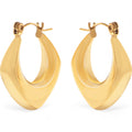Women's Gold Tone Hoop Fashion Earrings with Sculptural Modern Geometric Design
