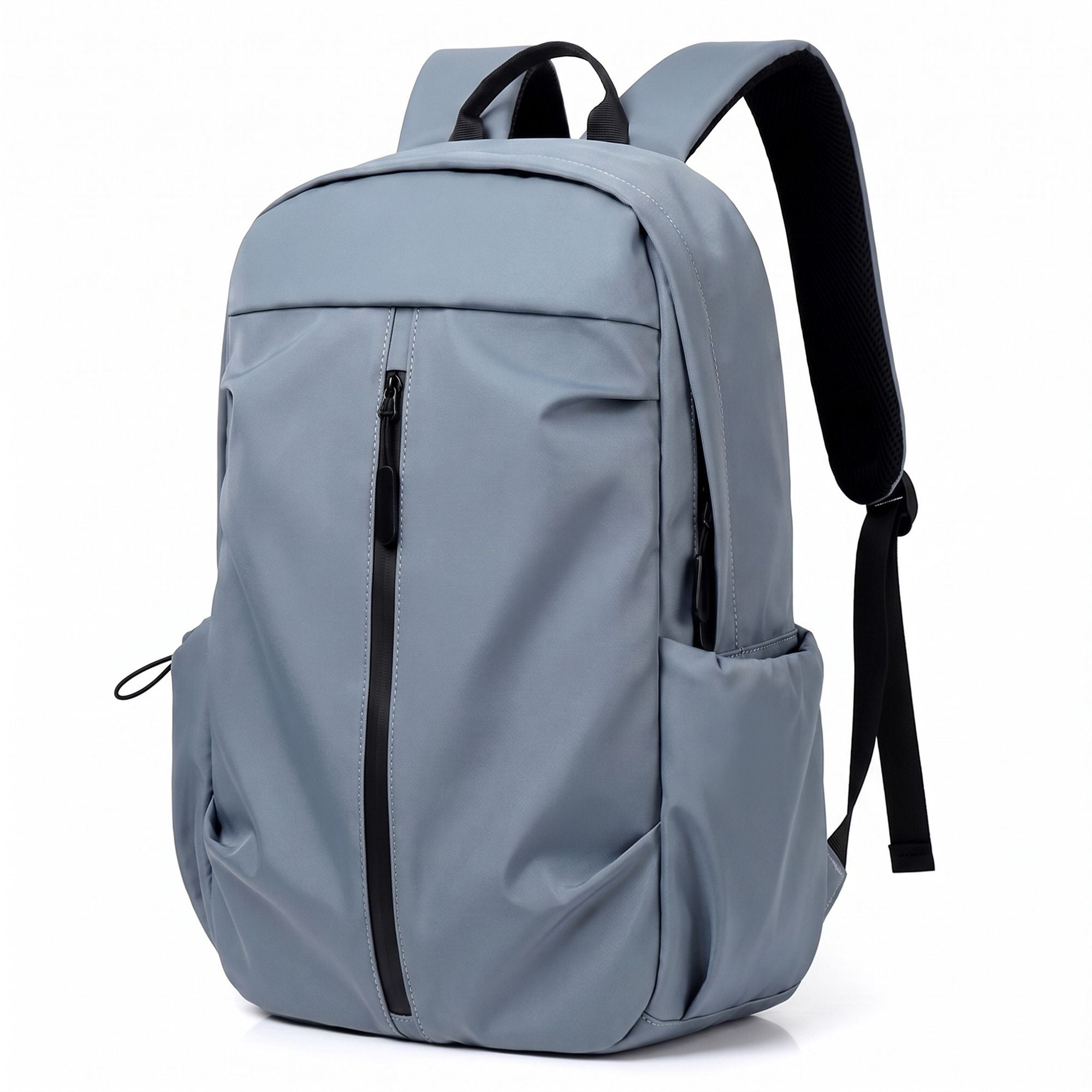 Lightweight Laptop Backpack with Vertical Front Zip Pocket Side Pockets and Adjustable Padded Straps